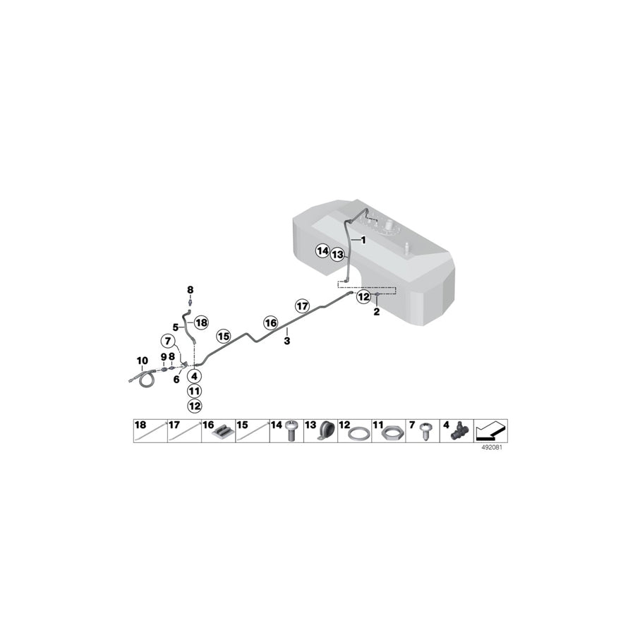 Genuine BMW 16008431550 BMW Fuel Pipe Bracket TUNNEL SIDE (Inc. & M4 GT4) | ML Performance EU Car Parts