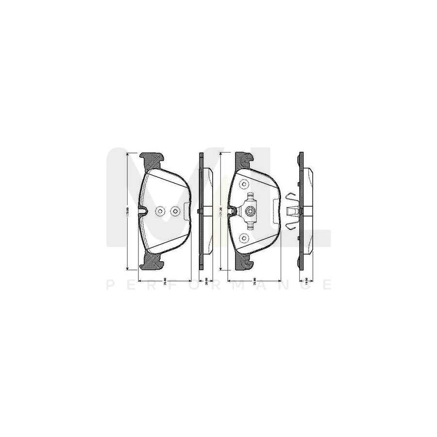 Bosch 0986Tb3035 Brake Pad Set Excl. Wear Warning Contact, With Accessories | ML Performance Car Parts