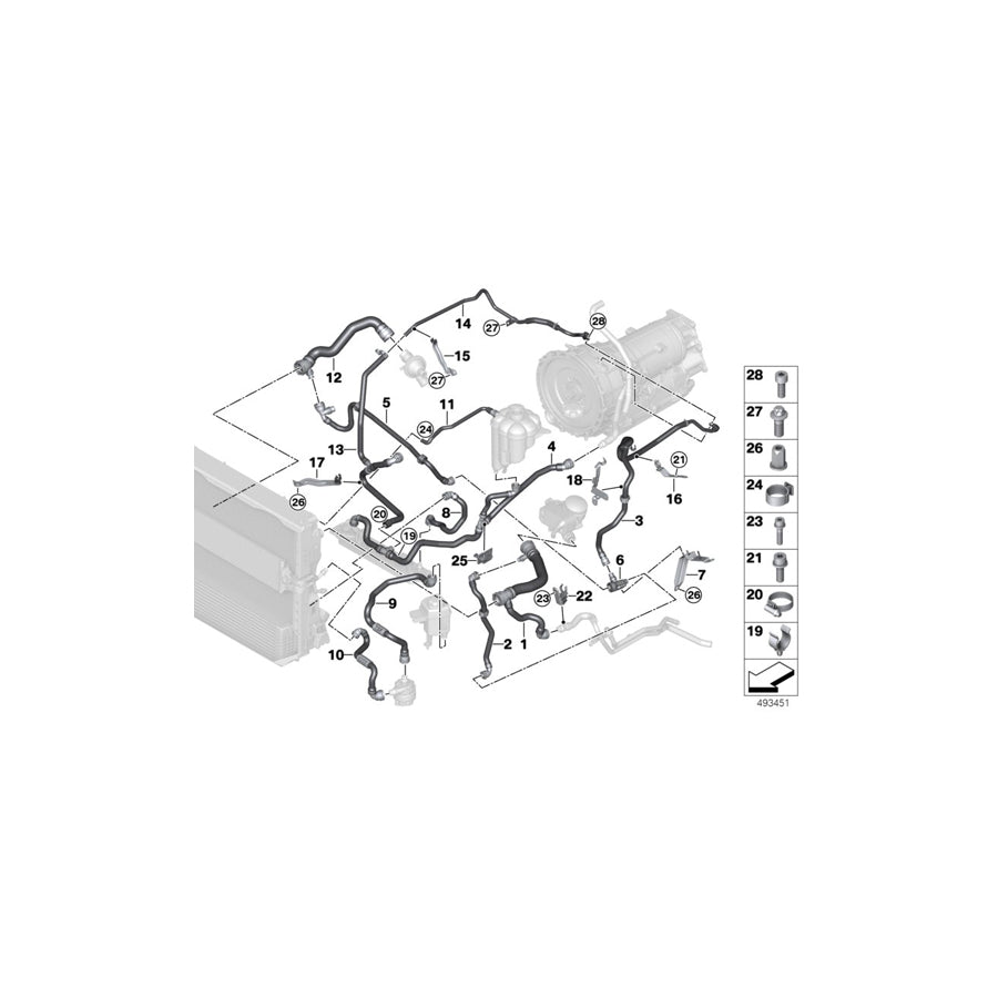 Genuine BMW 17127644104 F15 Hose For Electric Coolant Pump (Inc. X5 40eX) | ML Performance EU