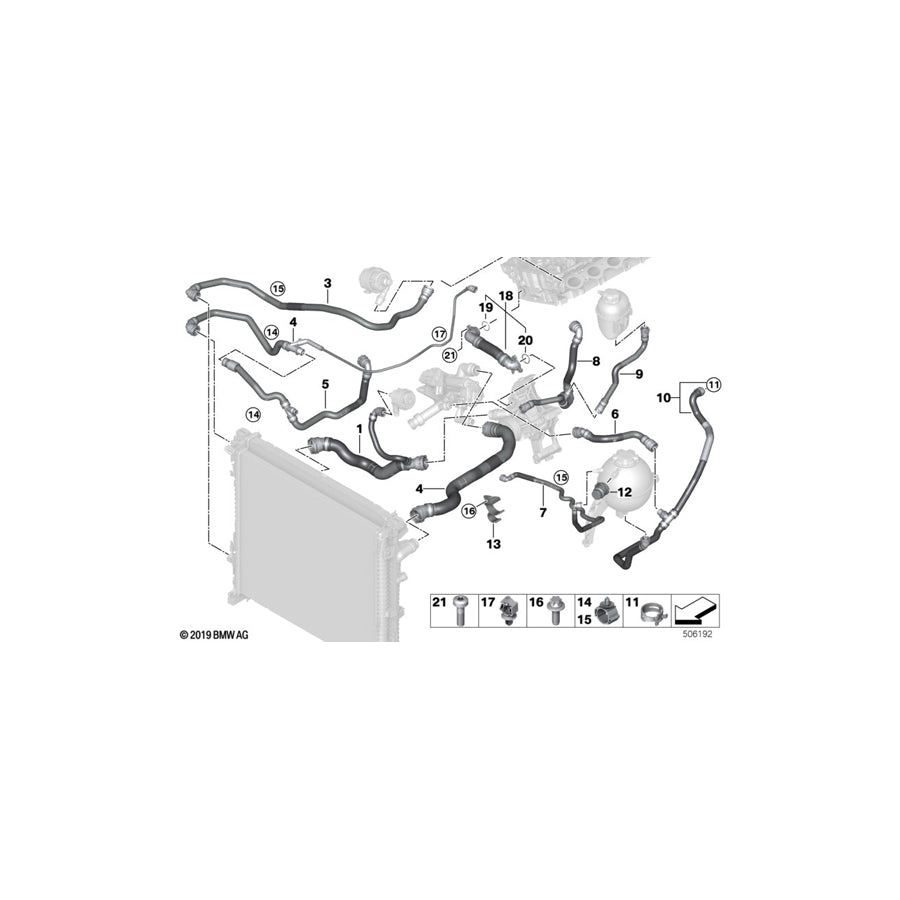 Genuine BMW 17127562168 G06 G05 G07 Line From Radiator (Inc. X7 40iX, X6 40iX & X5 40iX) | ML Performance EU