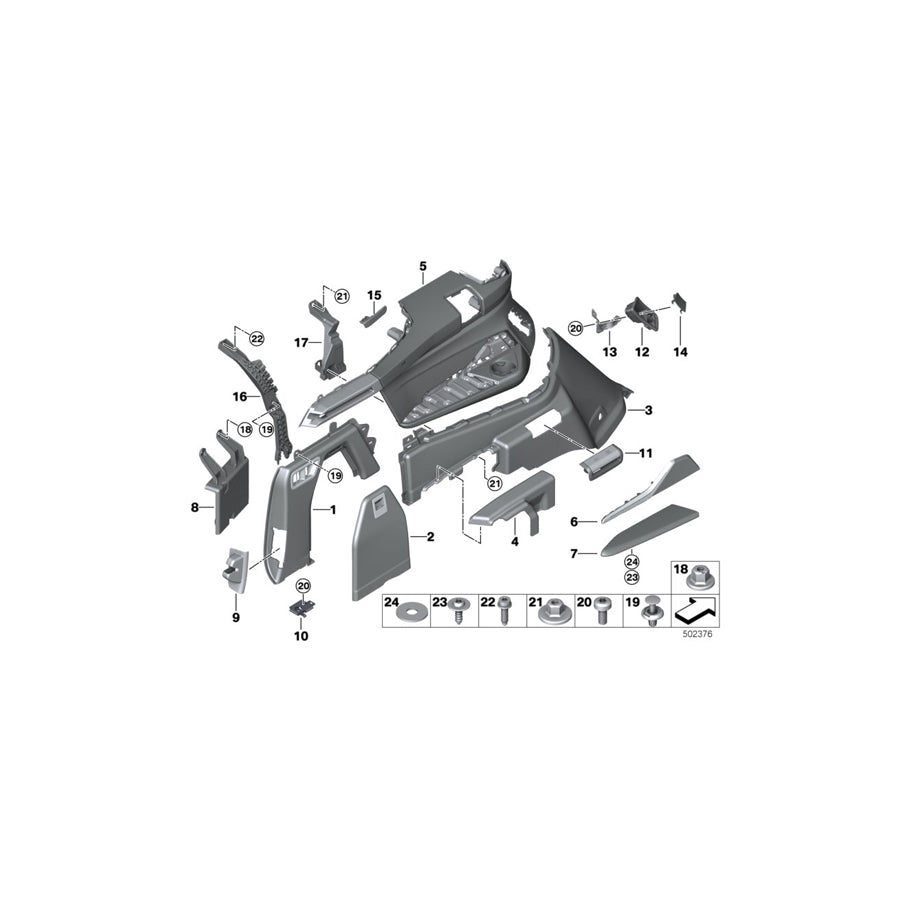 Genuine BMW 51479892383 G07 Lugg.Compart.Trim Panel Leather Upper Lt COFFEE (Inc. X7 50iX, X7 40iX & X7 M50dX) | ML Performance EU Car Parts