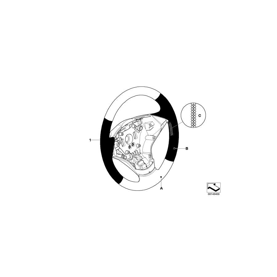 Genuine BMW 32347963272 E63 E64 E61 Airbag Sports Steering Wheel, Leather BICOLOR (Inc. 525xi, 650i & 635d) | ML Performance EU Car Parts