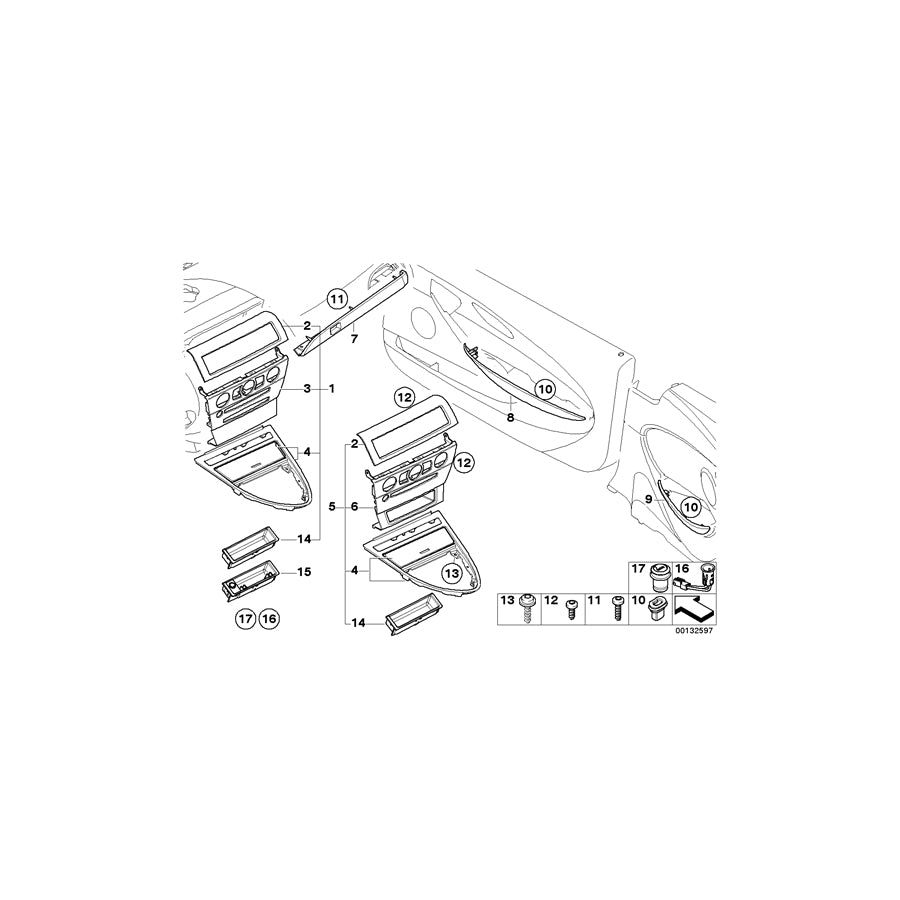 Genuine BMW 51418041748 E63 E64 Decorative Strip, Door Front Right CARBON (Inc. & M6) | ML Performance EU Car Parts