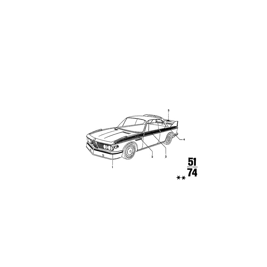 Genuine BMW 51141835159 Ornamental Strips MOTORSPORT (Inc. & 3.0CSiL) | ML Performance EU Car Parts