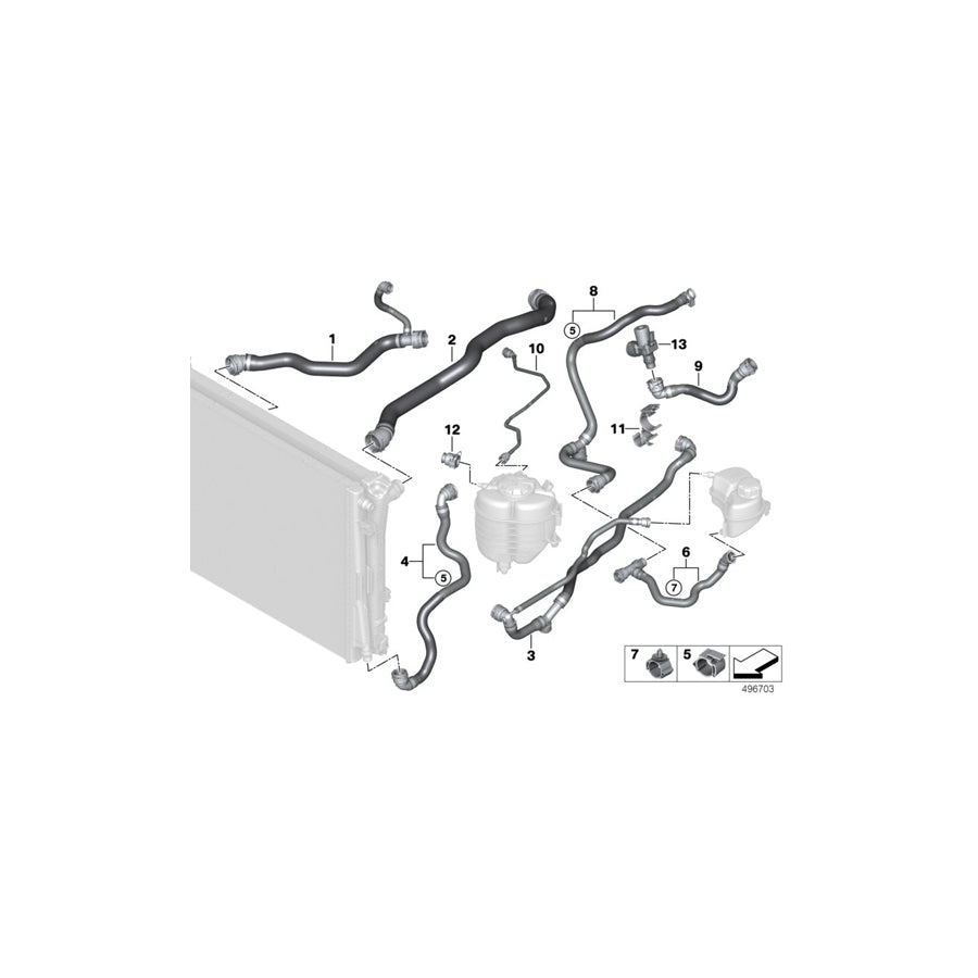 Genuine BMW 17128653610 G29 Hose, Radiator (Inc. Z4 20i & Z4 30i) | ML Performance EU