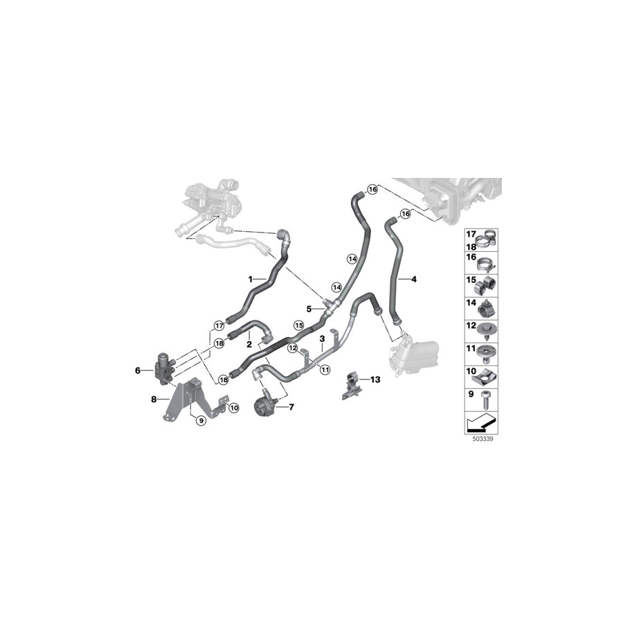 Genuine BMW 64219398819 G05 Coolant Hose Radiator Feed 4 (Inc. X5 45eX) | ML Performance EU