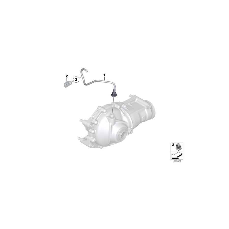 Genuine BMW 31507567413 E71 Vent Line, Front Final-Drive Unit (Inc. & X6 35iX) | ML Performance EU Car Parts
