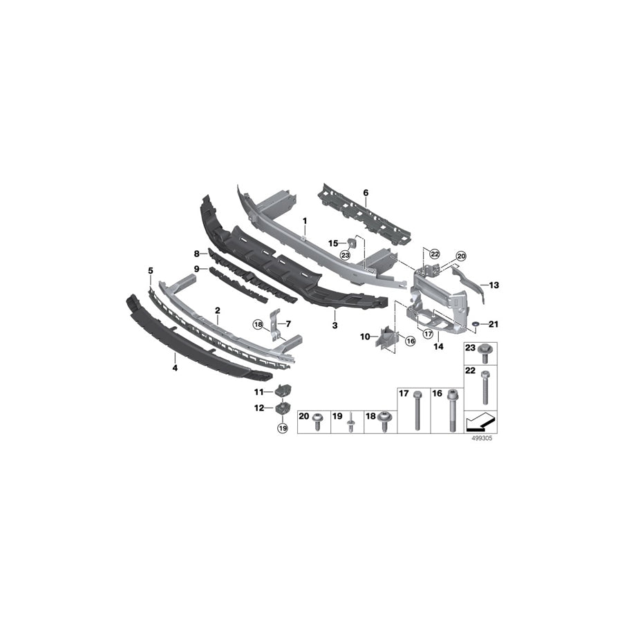 Genuine BMW 51117483632 G15 G14 G16 Mount, Bumper, Front, Lower (Inc. M850iX, 840i & 840iX) | ML Performance EU Car Parts
