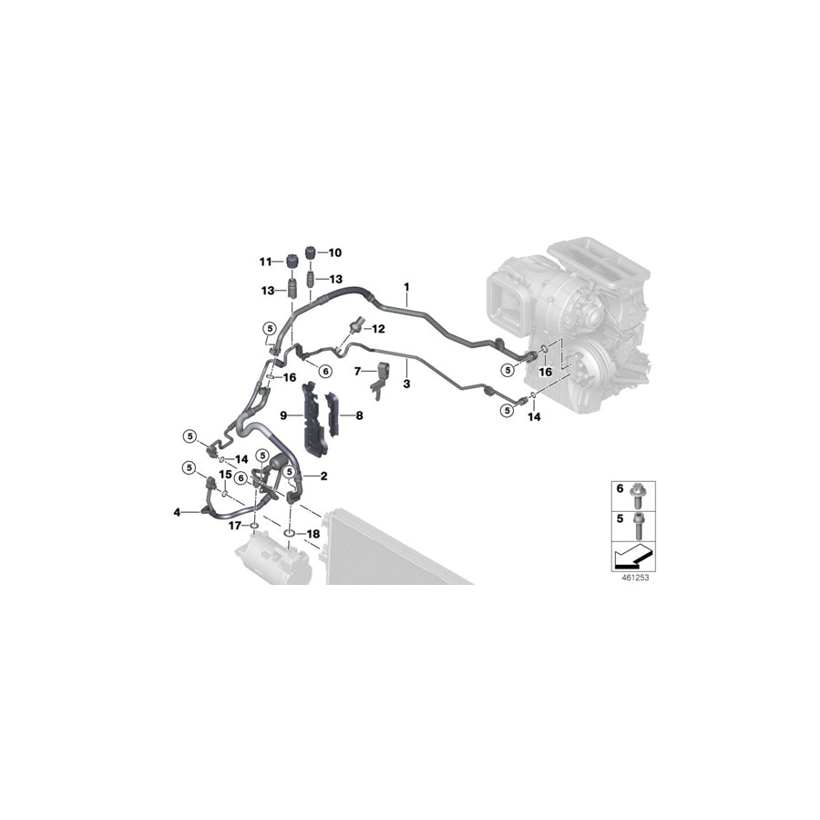 Genuine BMW 64506808605 F45 Pressure Hose,Condenser,Evaporator R1234YF (Inc. 225xe & Cooper SE ALL4) | ML Performance EU