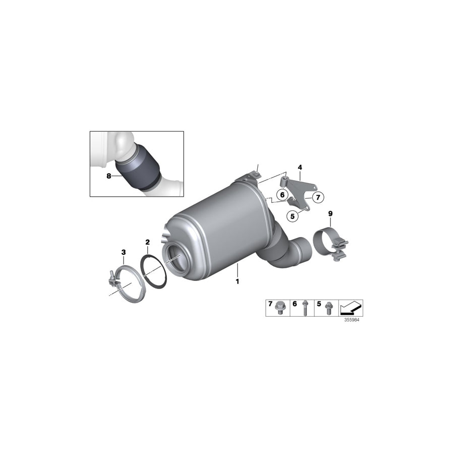 Genuine BMW 18207805775 F30 F16 E93 Holder Catalytic Converter Near Engine (Inc. 730d, 525d & 330d) | ML Performance EU