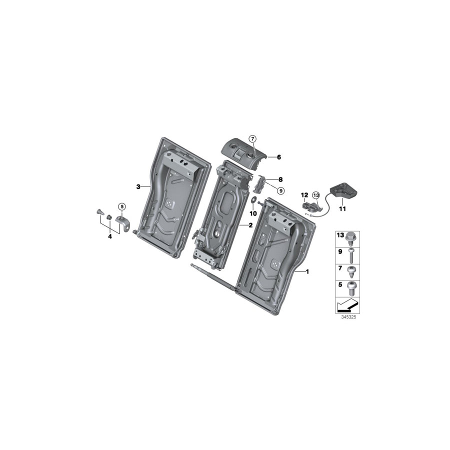 Genuine BMW 52207267863 F87 F22 F30 Frame, Backrest Left (Inc. 418i, 328i & 320iX) | ML Performance EU Car Parts