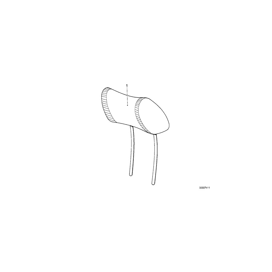 Genuine BMW 52108145175 E34 E32 Headrest Leather SILBERGRAU HELL (Inc. 750i, 750iL & 730i) | ML Performance EU Car Parts