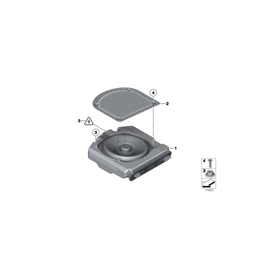 Genuine BMW 65139169687 F12 RR6 F11 Central Bass, Left TOP-HIFI-SYSTEM (Inc. Dawn, 520i & 650iX 4.0) | ML Performance EU