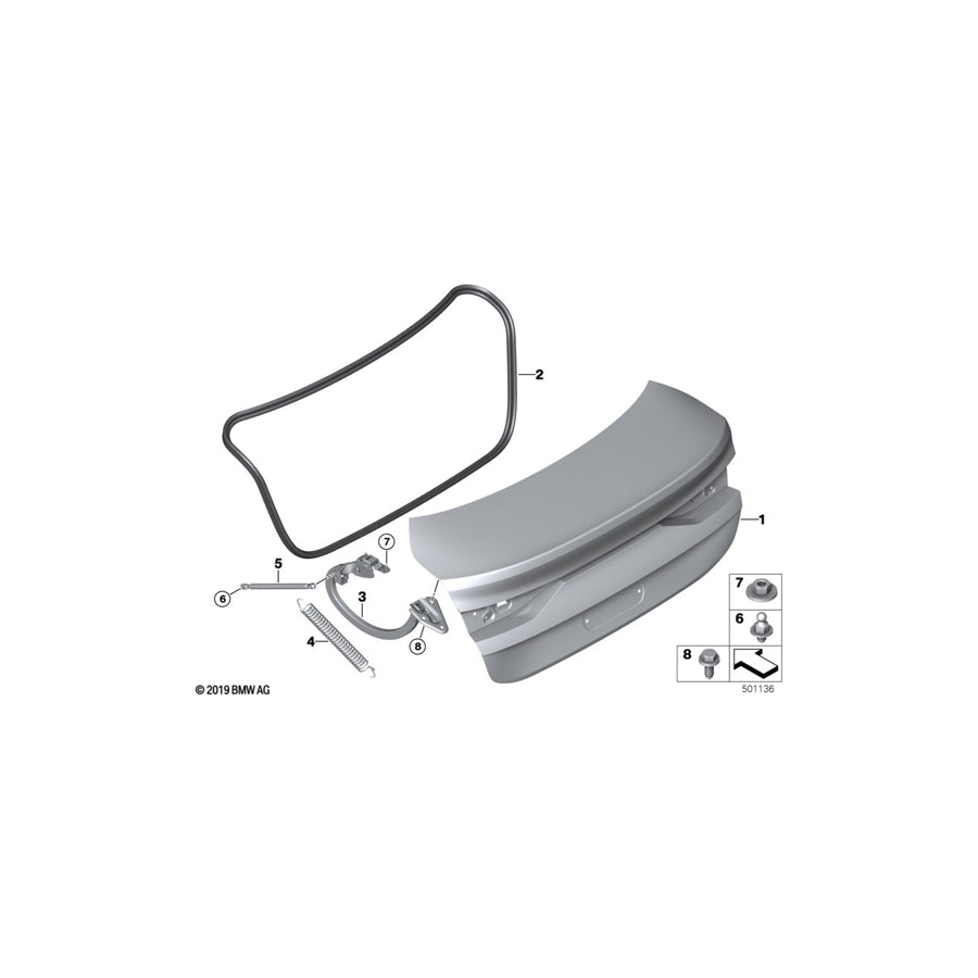 Genuine BMW 41009465133 F44 Left Trunk Lid Hinge (Inc. 220d, M235iX & 228iX) | ML Performance EU Car Parts