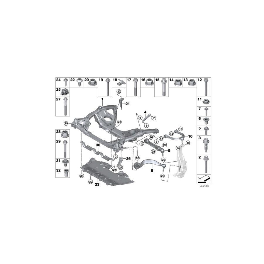 Genuine BMW 31126870026 G32 G15 G30 A-Arm Camber Adjustment, Upper -30MIN (Inc. 520d, 540iX & 540dX) | ML Performance EU