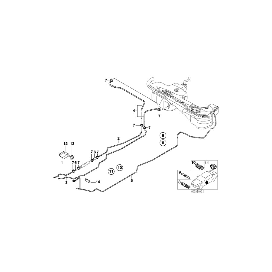 Genuine BMW 16121183764 E46 Front Fuel Feed Line (Inc. 328i, 318i & 323i) | ML Performance EU Car Parts