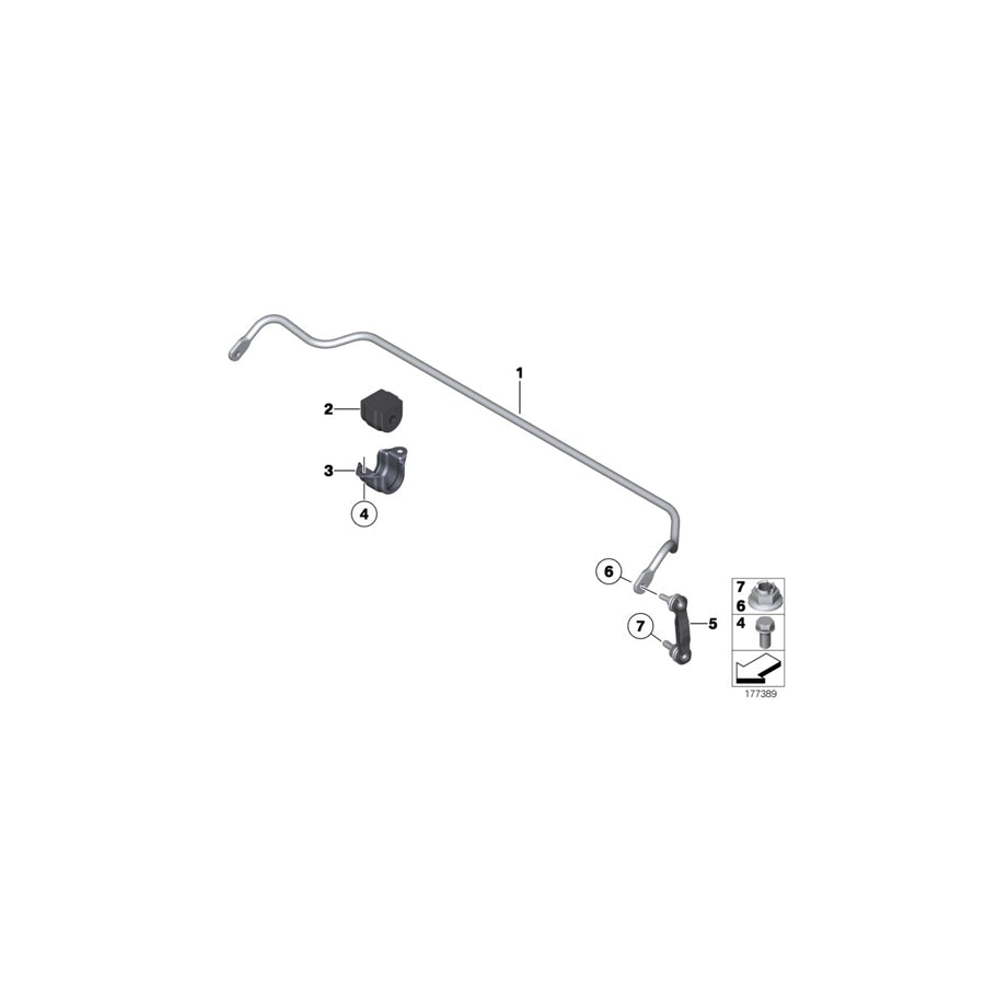 Genuine BMW 33556788629 F02 F01 Stabilizer, Rear D=16MM (Inc. 750i, 740i & Hybrid 7L) | ML Performance EU Car Parts