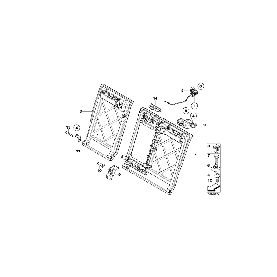 Genuine BMW 52207058588 E60 E60 Backrest Frame, Right (Inc. M5, 545i & 530d) | ML Performance EU Car Parts