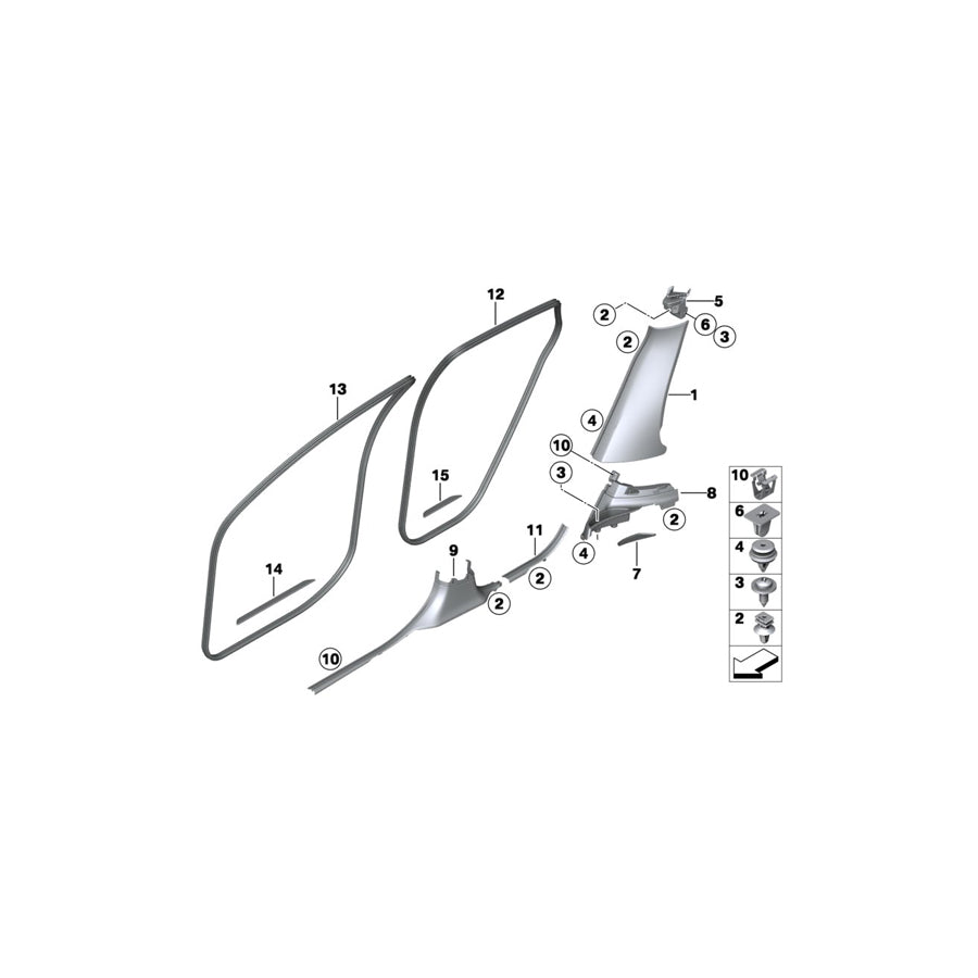 Genuine BMW 51479136013 E71 E72 Cover, Column C, Bottom Left SAVANNABEIGE (Inc. X6 40iX, X6 30dX & Hybrid X6) | ML Performance EU Car Parts
