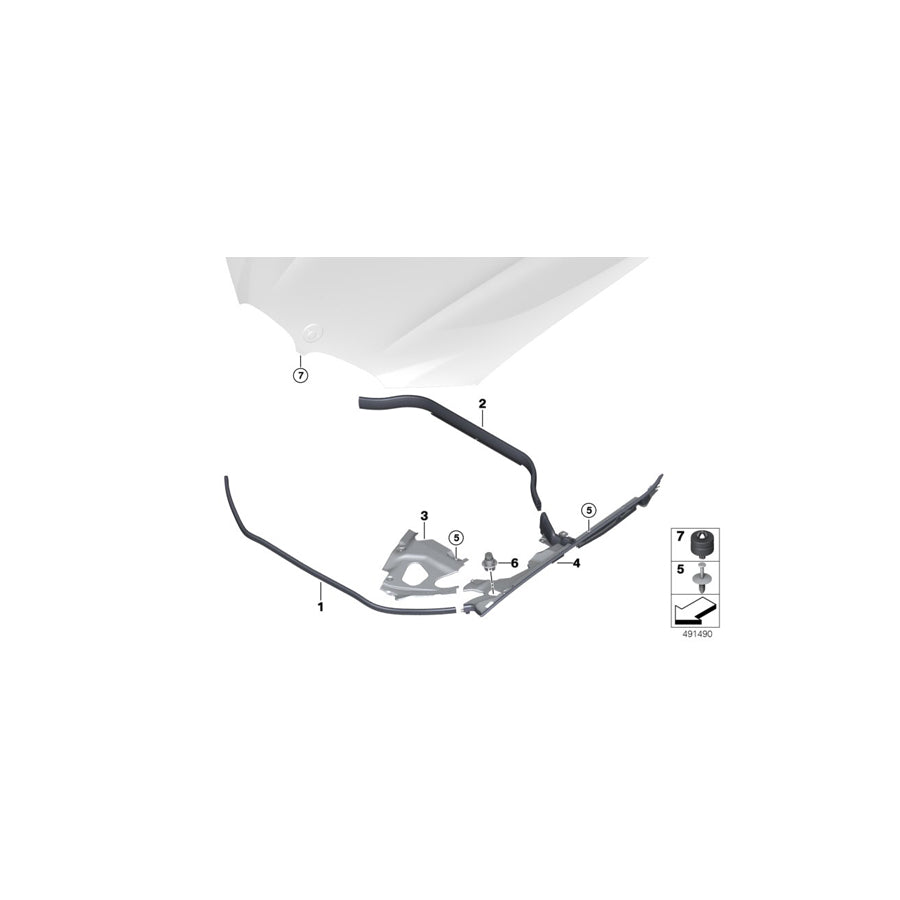 Genuine BMW 51767397486 G01 Rear Engine Hood Sealing (Inc. X4 20iX, X4 30iX & X3 20i 1.6) | ML Performance EU