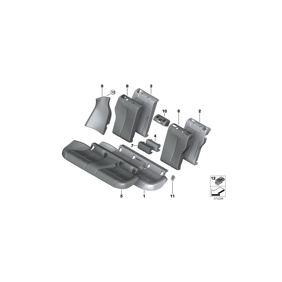 Genuine BMW 52207479693 F36 Rear Seat Cover VENETOBEIGE (Inc. 430dX, 430d & 420iX) | ML Performance EU Car Parts