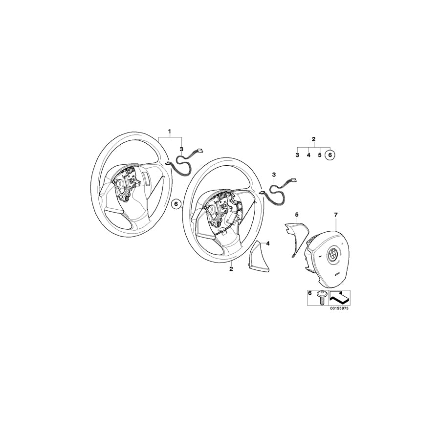 Genuine BMW 32303455479 E83 Leather Steering Wheel (Inc. X3 1.8d, X3 3.0si & X3 2.0i) | ML Performance EU