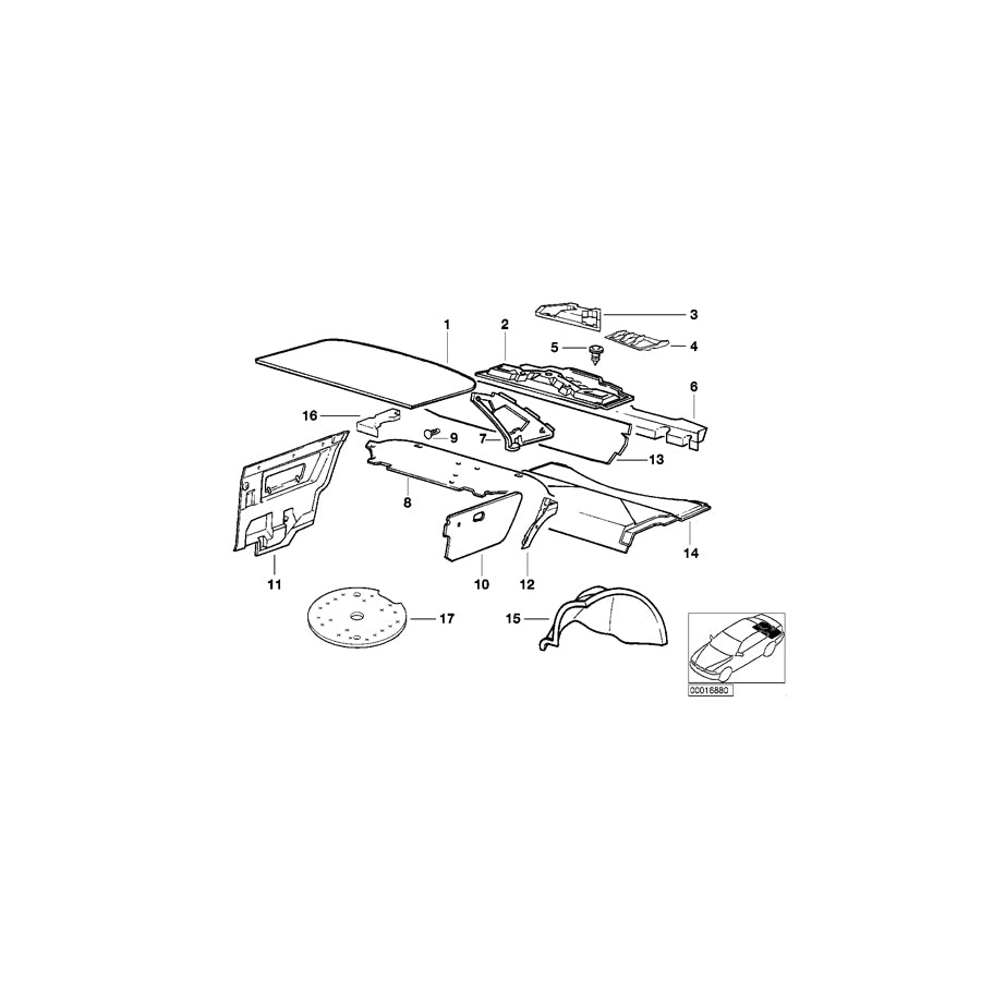 Genuine BMW 51488151138 E36 Sound Insulating Right (Inc. 325is, 320i & 318is) | ML Performance EU Car Parts