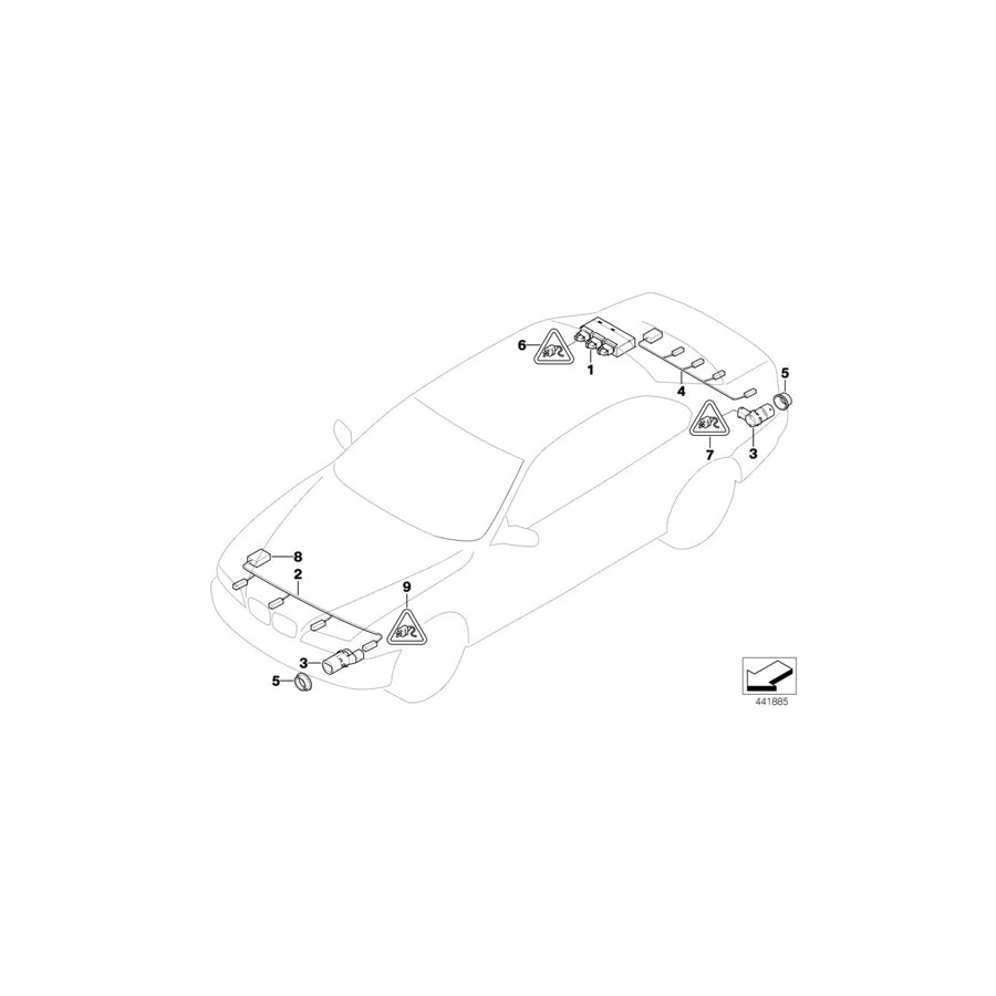 Genuine BMW 66209142210 E70 E64 E61 Ultrasonic Sensor, Deep Green WA43 (Inc. X3 2.0d, 520i & X3 2.5si) | ML Performance EU