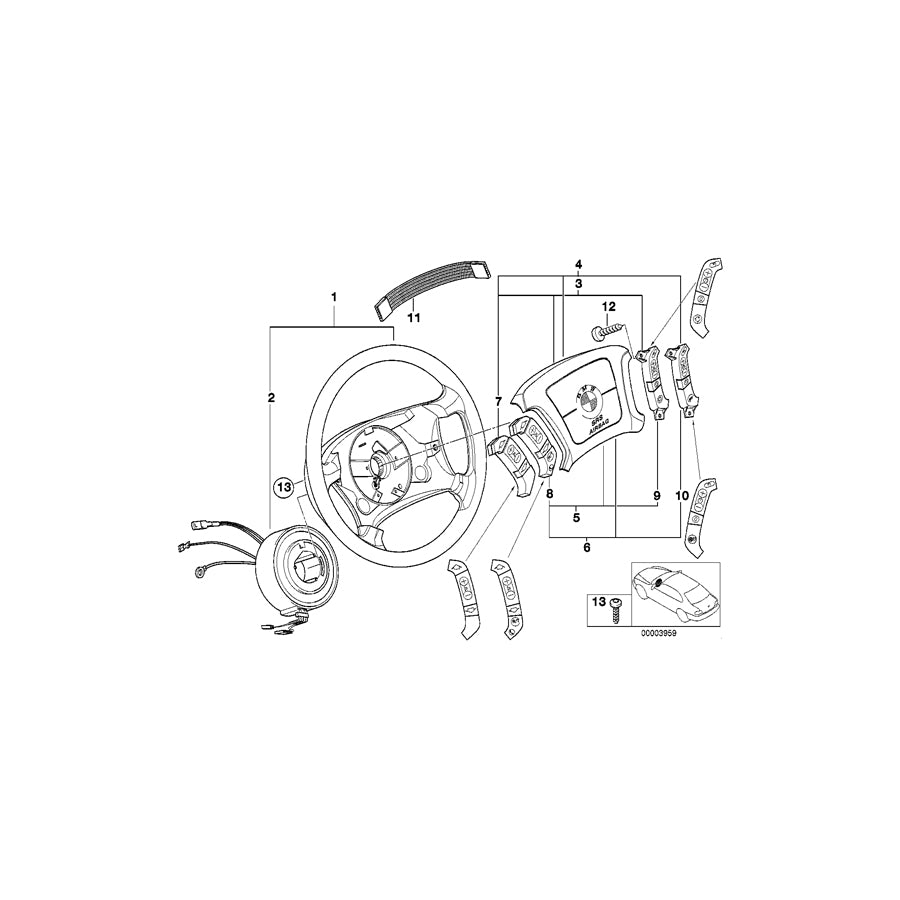 Genuine BMW 61318363655 E39 E38 Radio Switch (Inc. 525td, 728i & 735i) | ML Performance EU Car Parts