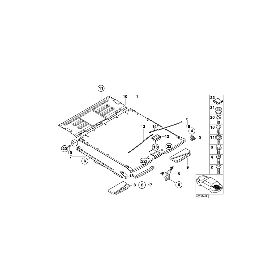 Genuine BMW 51477009924 E39 Loading Floor Roller, Right (Inc. 530i, 523i & 520i) | ML Performance EU Car Parts