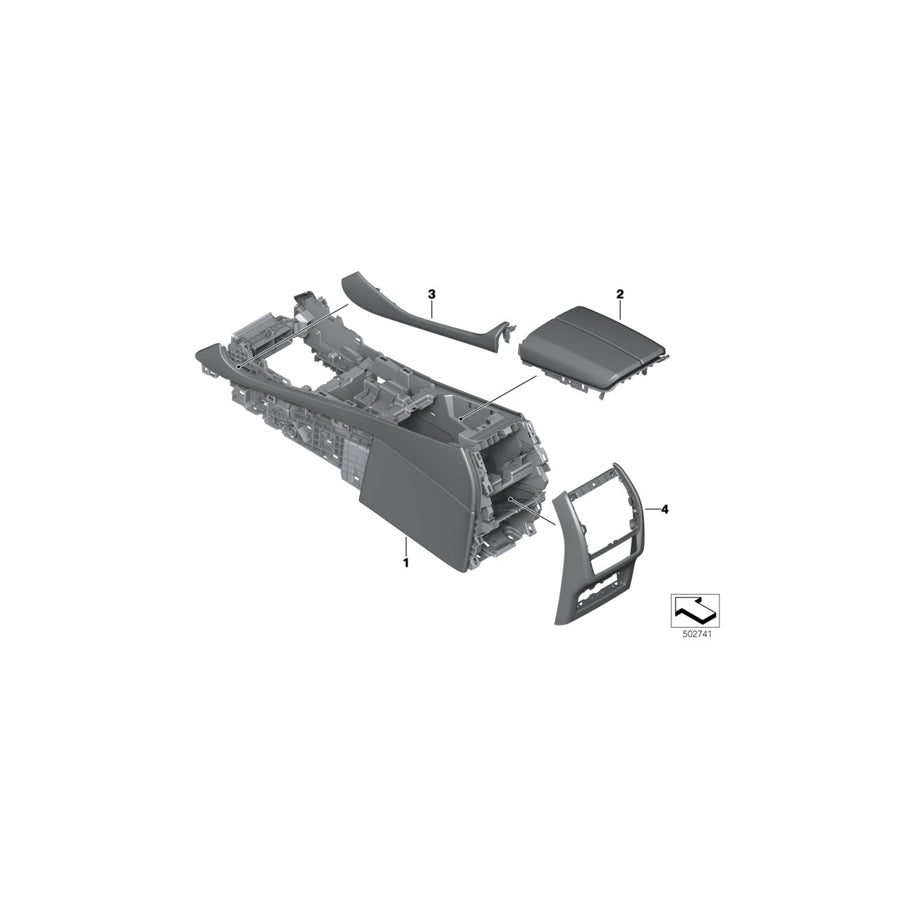 Genuine BMW 51167998182 G07 G05 G06 Center Console, Leather TARTUFO (Inc. X5 40i, X6 M50dX & X5 45eX) | ML Performance EU Car Parts