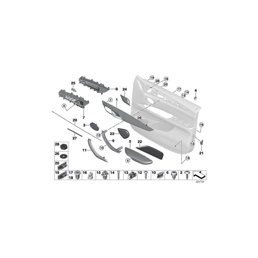 Genuine BMW 51418059958 F15 F16 Armrest, Right ANTHRAZIT (Inc. X6 28iX, X6 30dX & X5 25d) | ML Performance EU Car Parts