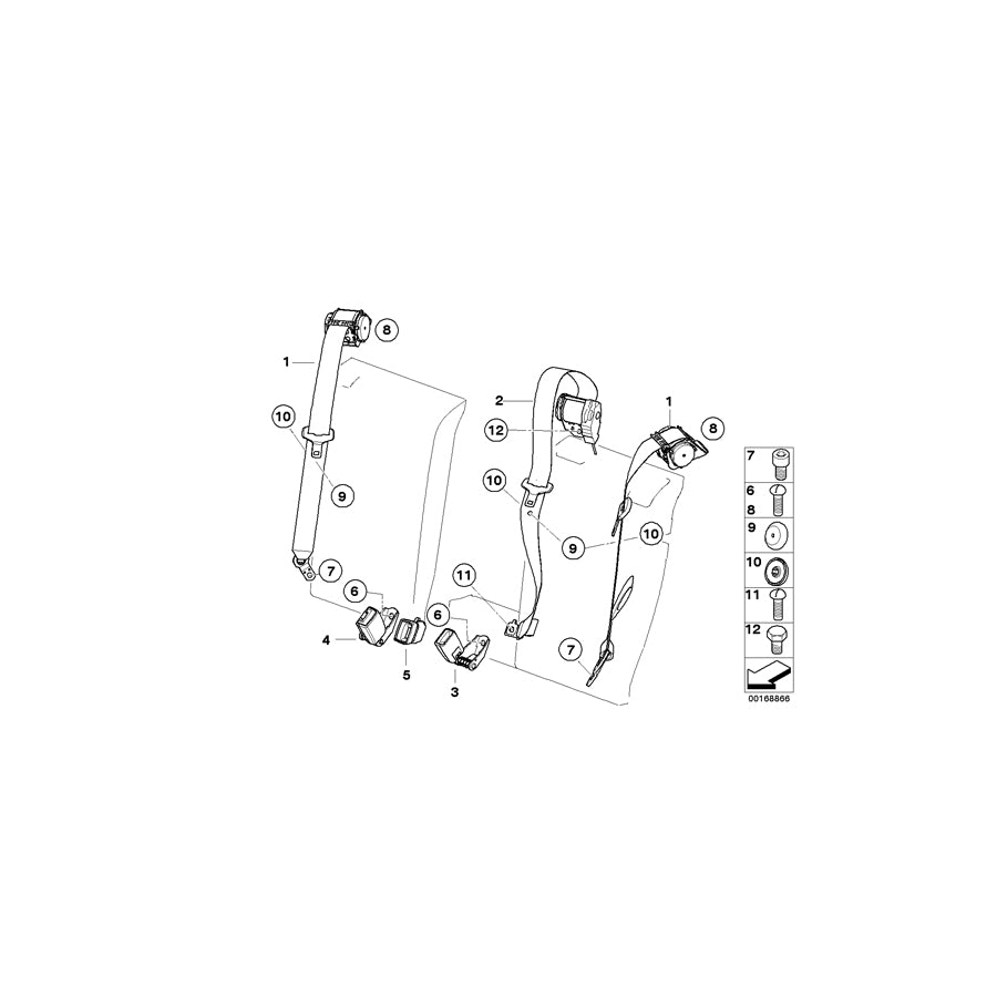 Genuine BMW 72113448363 E83 Upper Belt Rear (Inc. X3 3.0i, X3 3.0si & X3 2.5i) | ML Performance EU