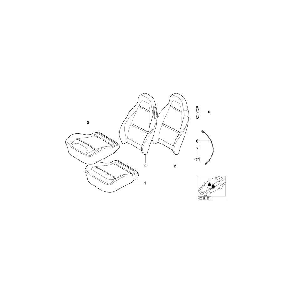 Genuine BMW 52108413117 E36 Seat Cover Leather R7CP,R8CP BRAUN (Inc. Z3 2.8, Z3 2.5i & Z3 2.2i) | ML Performance EU Car Parts