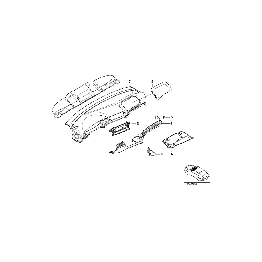 Genuine BMW 51458159720 E39 Right Trim Panel Center SCHWARZ (Inc. 525tds, 530i & 520i) | ML Performance EU Car Parts