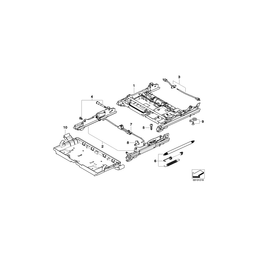 Genuine BMW 52109146338 E66 E61 Seat Rail Right (Inc. 520d, 530d & 535d) | ML Performance EU Car Parts
