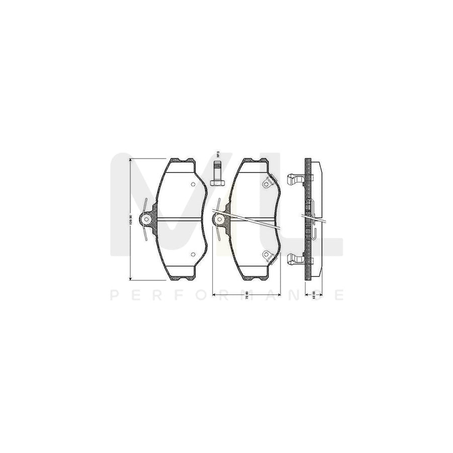 Bosch 0986Tb2266 Brake Pad Set Excl. Wear Warning Contact, With Accessories | ML Performance Car Parts