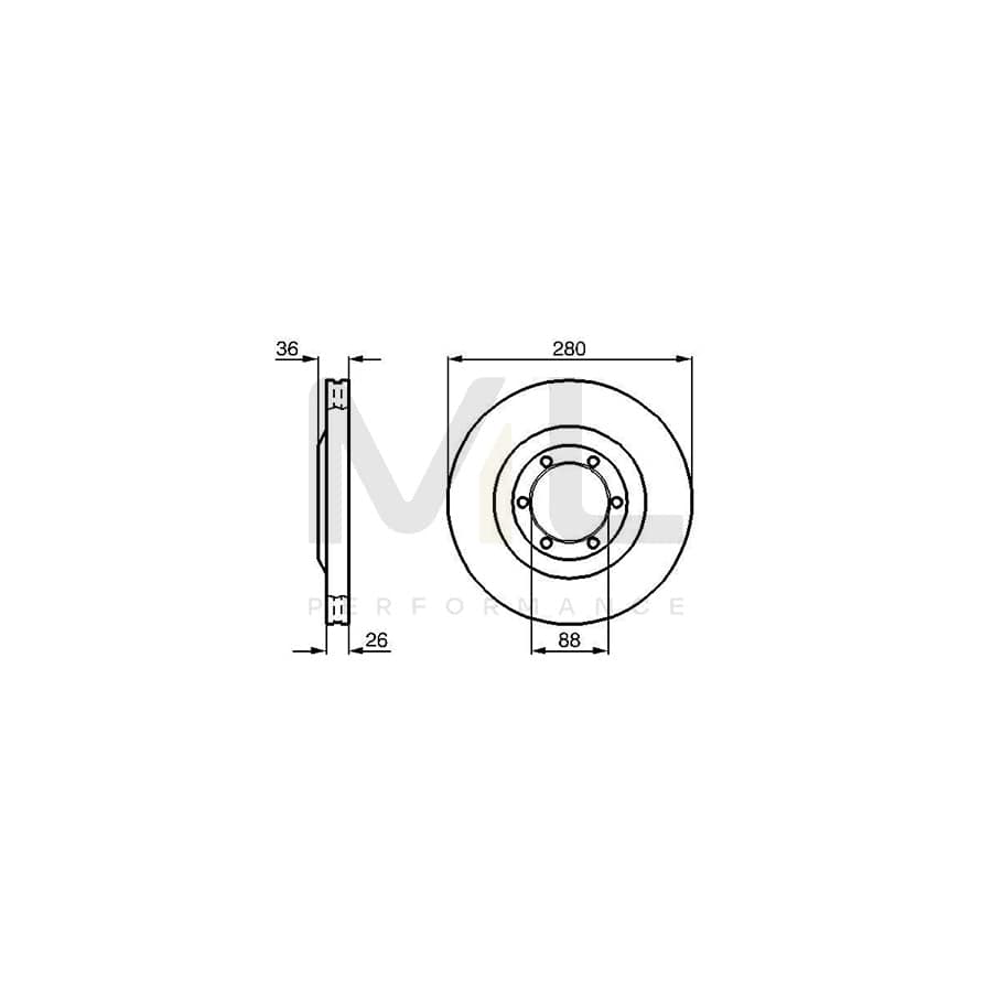 BOSCH 0 986 478 437 Brake Disc Internally Vented, Vented, Coated | ML Performance Car Parts