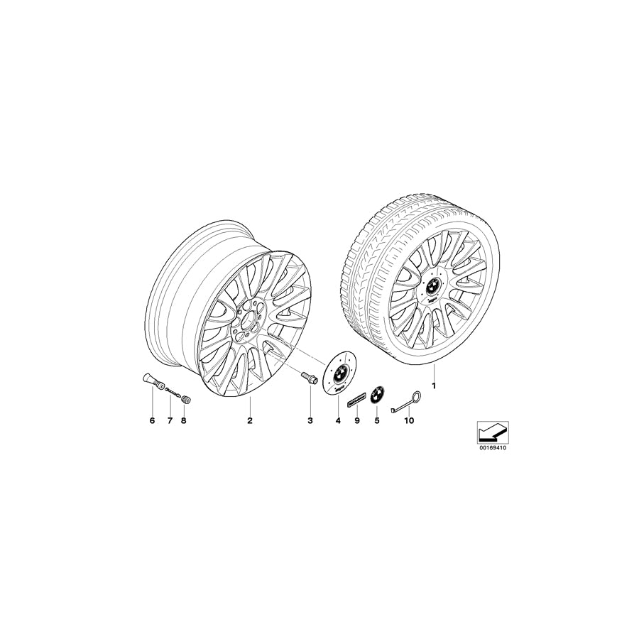 Genuine BMW 36117839367 E70 E70 Light Alloy Rim 10JX19 ET:53 (Inc. X5 M50dX, X5 35dX & X5 40dX) | ML Performance EU Car Parts