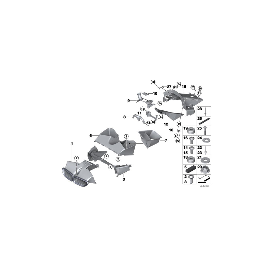 Genuine BMW 51748424967 BMW Exhaust-Air Duct, Upper LINKS/LH (Inc. & M6 GT3) | ML Performance EU Car Parts