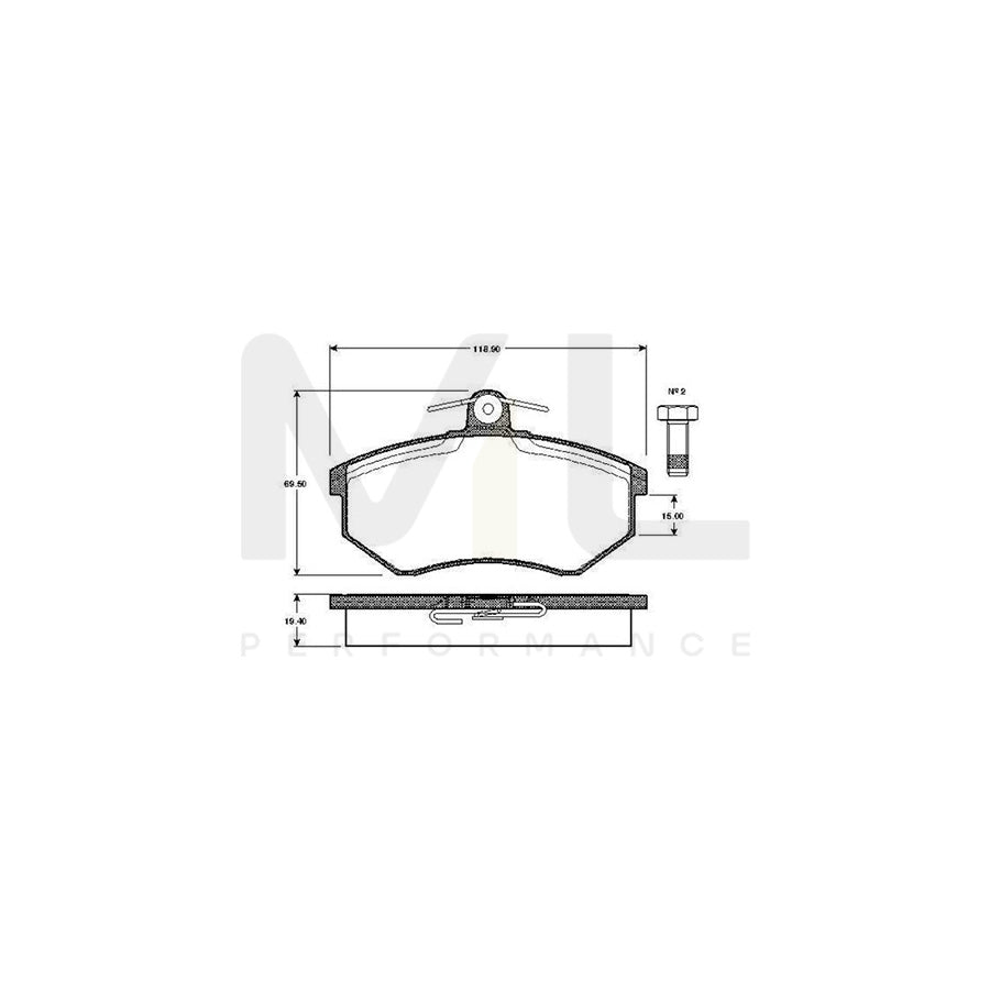 Bosch 0986Tb2070 Brake Pad Set Excl. Wear Warning Contact, With Bolts, With Accessories | ML Performance Car Parts