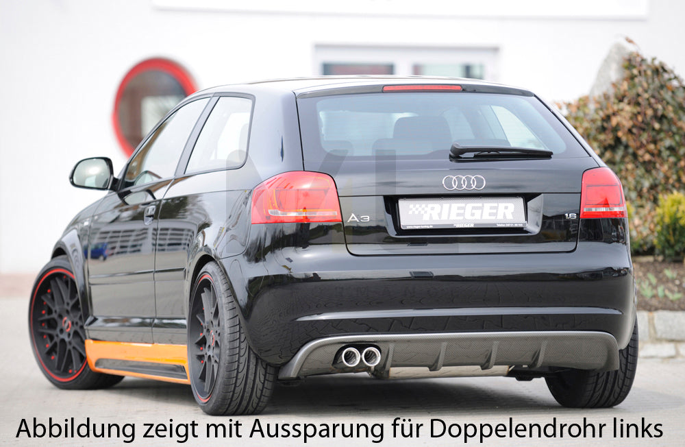 Rieger 00099129 Audi 8P A3 Rear Diffuser 5 | ML Performance EU Car Parts