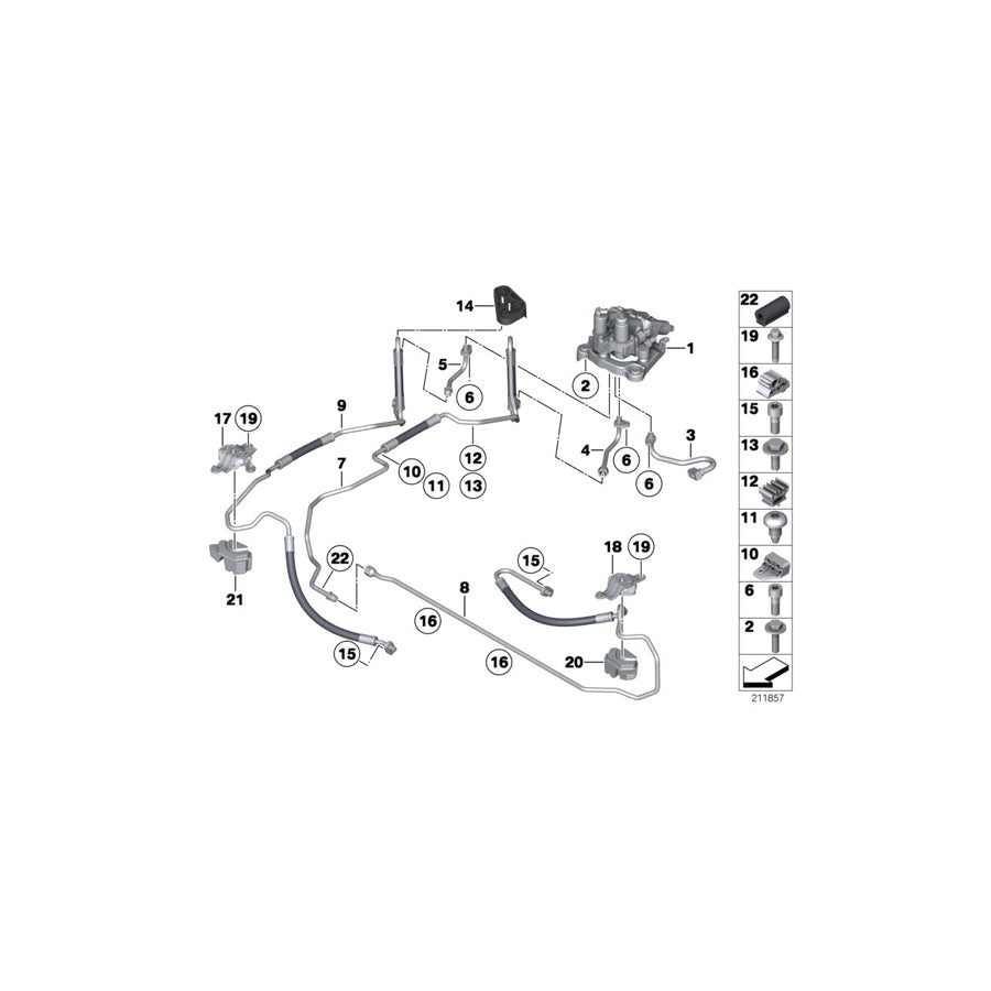 Genuine BMW 37136775212 F13 F11 Pressure Line, Valve Block (Inc. 550iX 4.0, 730Ld & 750i) | ML Performance EU