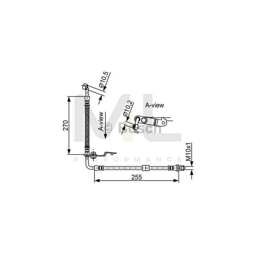 BOSCH 1 987 481 954 Brake Hose for MAZDA 6 270mm | ML Performance Car Parts