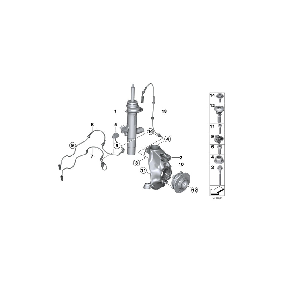 Genuine BMW 37116797902 F22 F20 F21 Front Right Spring Strut (Inc. 228iX, 220dX & 230iX) | ML Performance EU