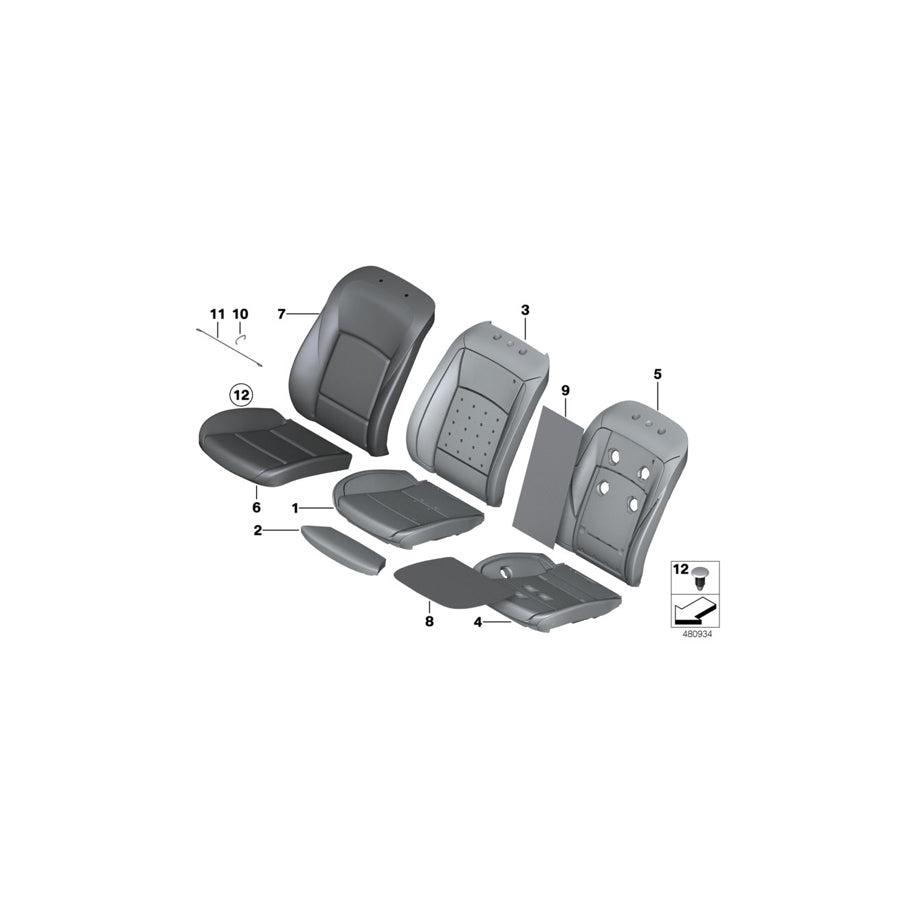 Genuine BMW 52107349915 F10 F07 F11 Cover, Base Backrest Nappa Leather, Left LZEO,LZET,LZEU (Inc. 535iX, 520i & 530dX) | ML Performance EU