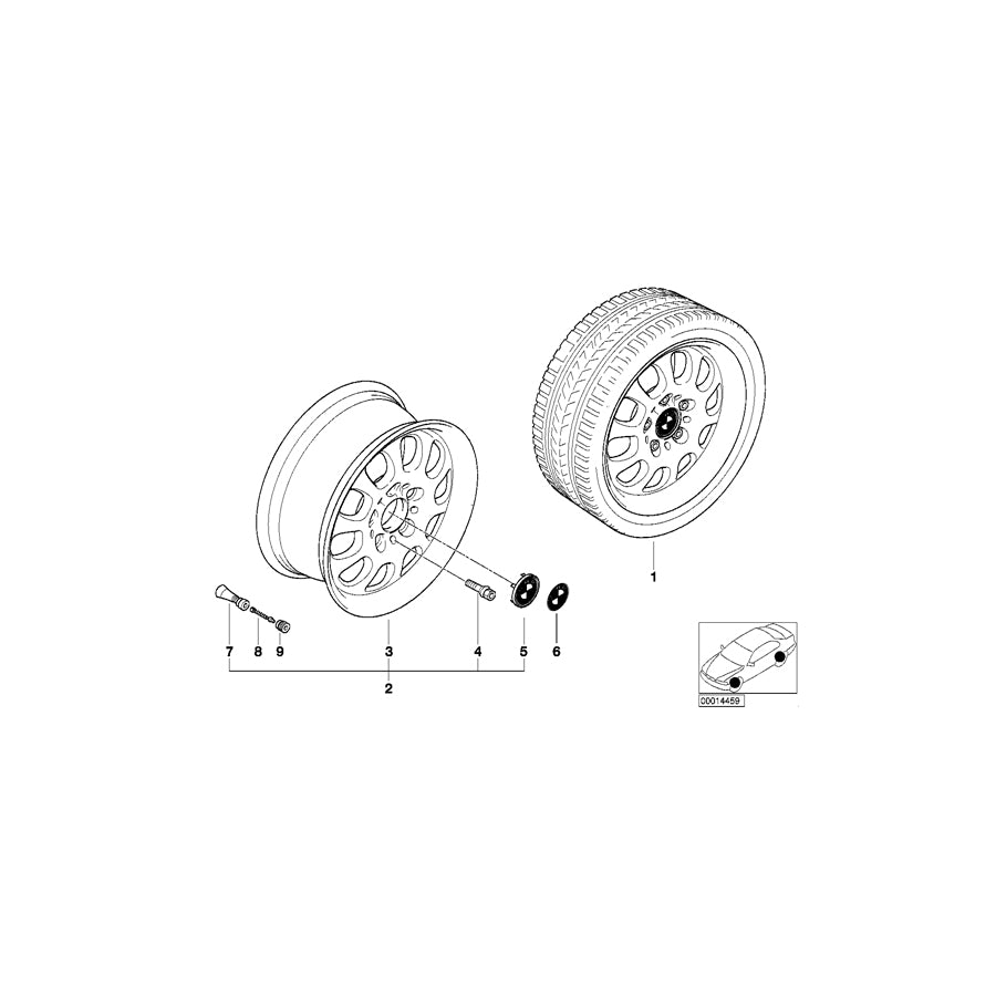Genuine BMW 36111094502 E46 Light Alloy Rim 7JX16 ET:47 (Inc. 318ti, 316i 1.9 & 318i) | ML Performance EU Car Parts