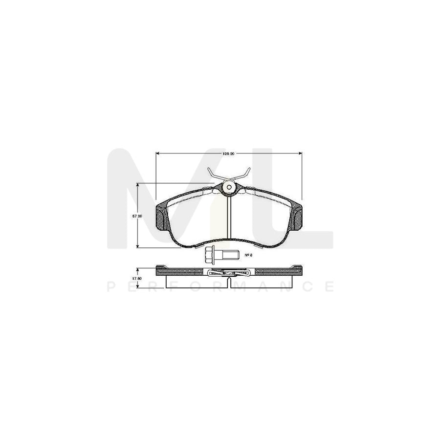 Bosch 0986Tb2174 Brake Pad Set Excl. Wear Warning Contact, With Bolts, With Accessories | ML Performance Car Parts