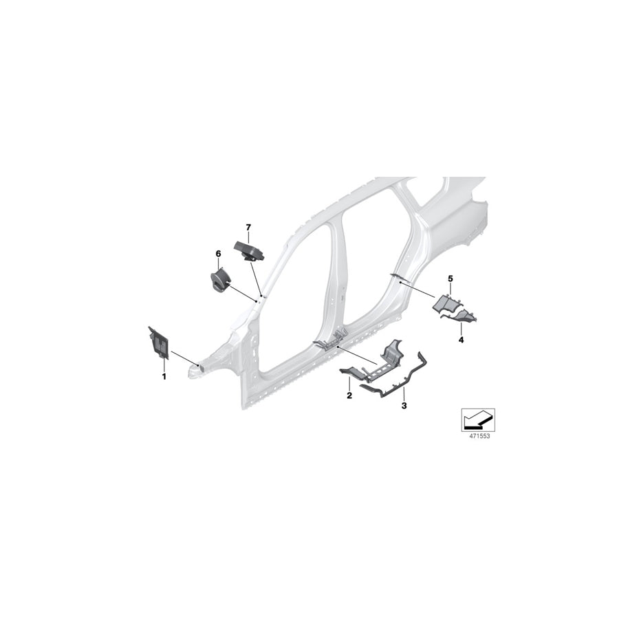 Genuine BMW 41007376140 F48 Moulded Part F Column C, Exterior Right (Inc. X1 20dX, X1 28iX & X1 28i) | ML Performance EU