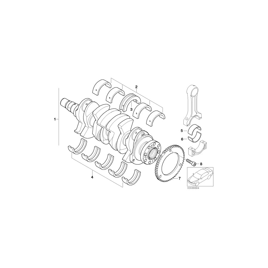 Genuine BMW 11211492117 R53 Bearing Shell 48,00MM (Inc. Cooper S & Coop.S JCW GP) | ML Performance UK Car Parts